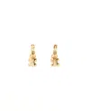 Celine Céline Triomphe Hoops In 18kt Yellow Gold And Diamonds Earrings In Gold