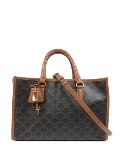 Pre-owned Celine Triomphe Horizontal Cabas Tote Bag In Brown