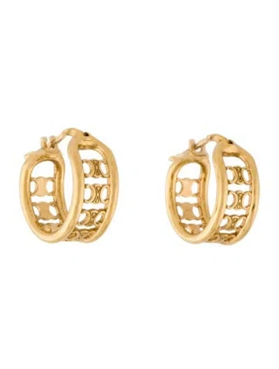 Pre-owned Celine Triomphe Huggie Earrings In Multi