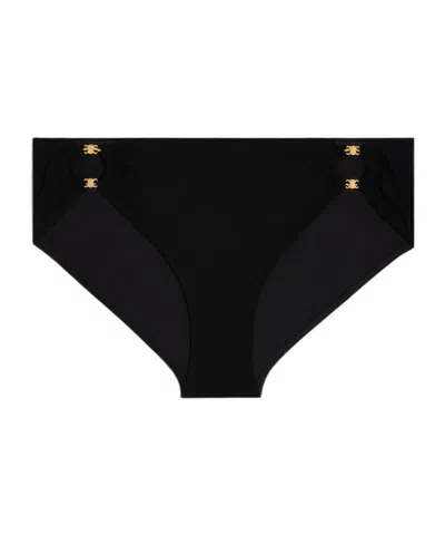 Celine Triomphe Jersey Swimming Trunks In Black