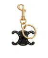Celine Triomphe Key Ring Pendant In Black