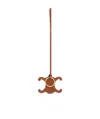 Celine Triomphe Keyring Charm In Smooth Calfskin In Brown