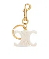 Celine Triomphe Keyring In Acetate In Milk Color