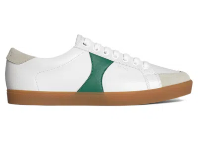 Pre-owned Celine Triomphe Laceup Sneaker (women's) Sneakers In White/geeen