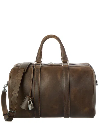 Celine Triomphe Large Canvas & Leather Tote In Brown