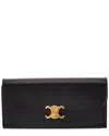 Celine Triomphe Large Leather Continental Wallet In Black