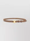 Celine Triomphe Leather Adjustable Belt Gold-tone Buckle In Neutral