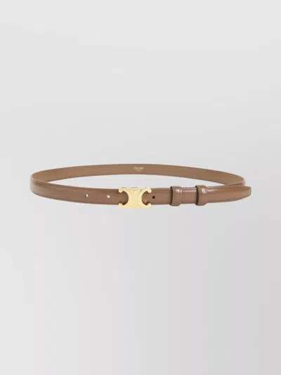 CELINE TRIOMPHE LEATHER ADJUSTABLE BELT GOLD-TONE BUCKLE
