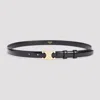 Celine Black Triomphe Solid Belt In Black