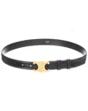 Celine Triomphe Small Leather Belt In Black