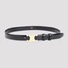 Celine Triomphe Leather Belt With 2cm Width In Black