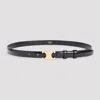Celine Triomphe Leather Belt With 2cm Width In Black