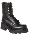 Celine Triomphe Leather Boot In Black