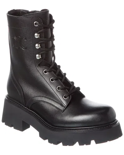 Calvin Klein Jeans Est.1978 Logo-debossed Leather Boots In Schwarz