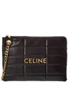 Celine Triomphe Leather Card Holder In Black