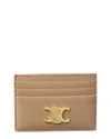Celine Triomphe Leather Card Holder In Brown