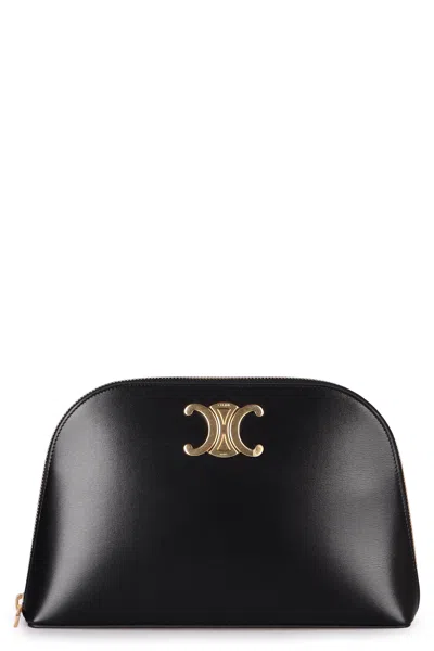 Celine Triomphe Leather Clutch