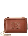 Celine Women Pochette Cuir Triomphe Leather Shoulder Bag In Brown