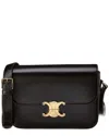 Celine Women Triomphe Teen Leather Crossbody Bag In Black