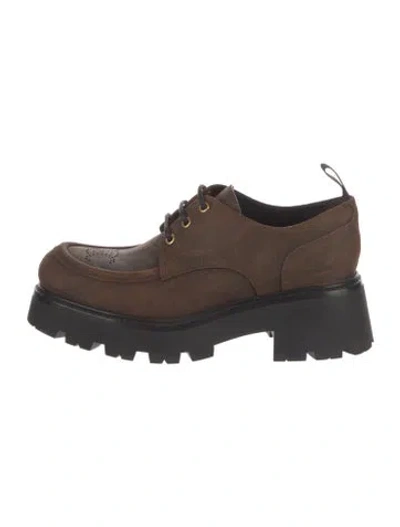 Pre-owned Celine Triomphe Leather Pumps In Brown