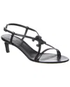 Celine Triomphe Leather Sandal In Black