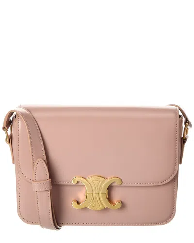 Celine Triomphe Leather Shoulder Bag In Pink