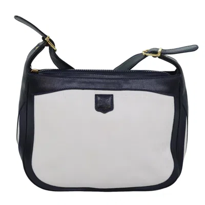 Pre-owned Celine Triomphe Leather Shoulder Bag () In White