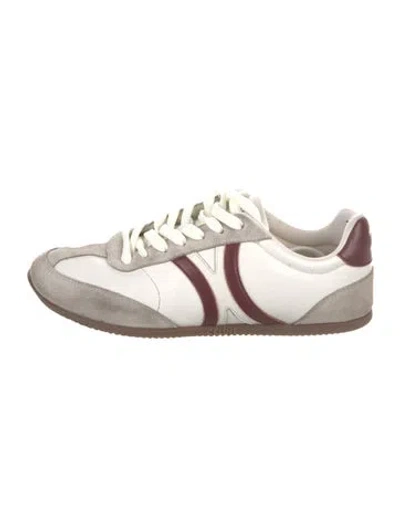 Pre-owned Celine Triomphe Leather Sneakers In Neutral