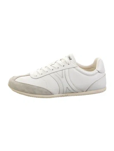 Pre-owned Celine Triomphe Leather Sneakers In White