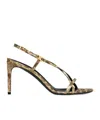 Celine Triomphe Leopard Pattern High-heeled Sandals In Black