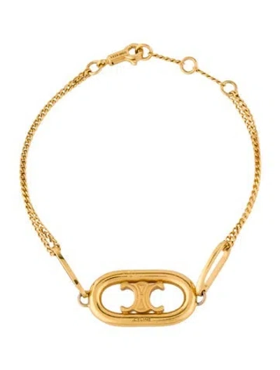 Pre-owned Celine Triomphe Link Bracelet, 6.25" In Multi