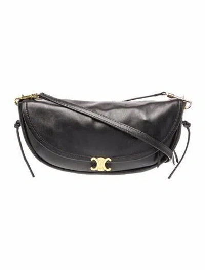 Pre-owned Celine Triomphe Little Halfmoon Soft 2026 In Black
