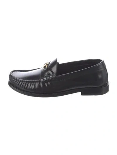 Pre-owned Celine Triomphe Loafer 15 Calfskin Loafers In Black