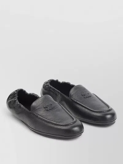 Celine Triomphe Loafer Elasticated Heel Round Toe In Black