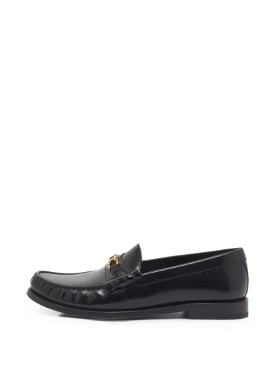 Pre-owned Celine Triomphe Loafers In Black