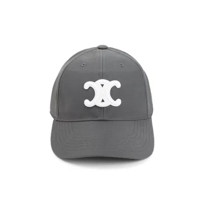 Celine Triomphe Logo-appliquéd Baseball Cap Men In Gray