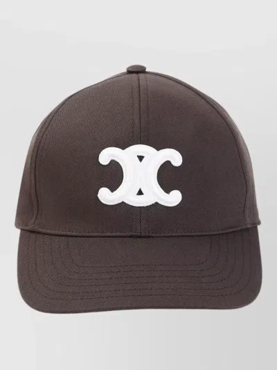 Celine Triomphe Logo Baseball Hat Cotton Blend
