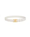 Celine Medium Triomphe Taurillon Belt In White
