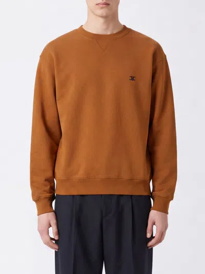 Celine Triomphe Logo Contrast-embroidered Cotton Crewneck Sweatshirt In Animal Print