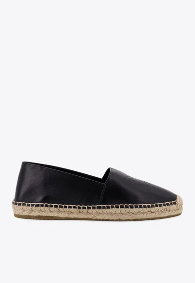 CELINE TRIOMPHE LOGO LEATHER ESPADRILLES