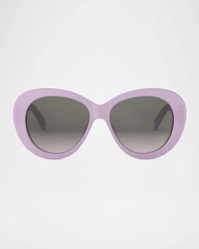 CELINE TRIOMPHE LOGO OVAL ACETATE SUNGLASSES