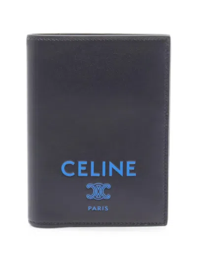 Pre-owned Celine Triomphe Logo Passport Case In Black