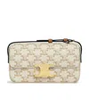 Celine Triomphe Logo Printed Cowhide Shoulder Backpack In White