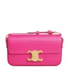Celine Triomphe Logo Shoulder Bag In Pink