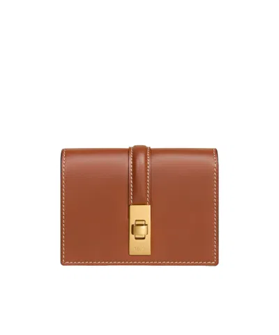 Celine Triomphe Logo Wallet In Brown