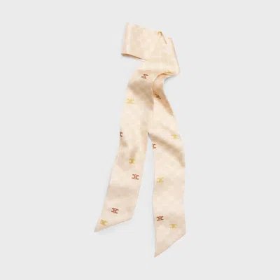 Celine Triomphe Logo-print Lavalliere Scarf In White