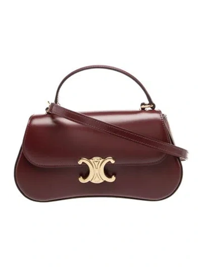 Pre-owned Celine Triomphe Lola Teen In Burgundy