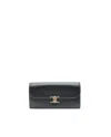 Celine Céline Triomphe Long Wallet In Black