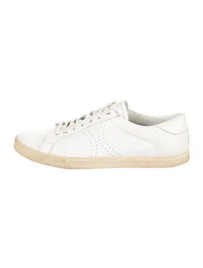 Pre-owned Celine Triomphe Low Lace-up Sneakers Sneakers In White