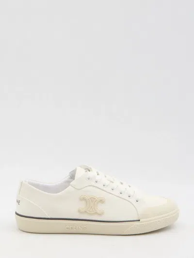 Celine Triomphe Low Top Sneaker In White